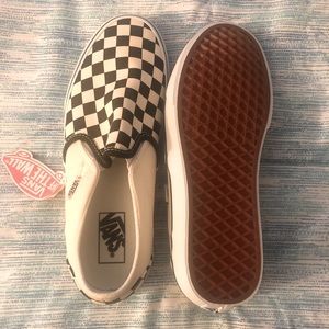 Brand new women’s Vans checkerboard slip-on shoe